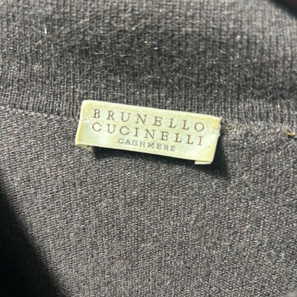 VTG Brunello Cucinelli Brown Cashmere Hidden Button Front Cardigan Sweater - Picture 3 of 5